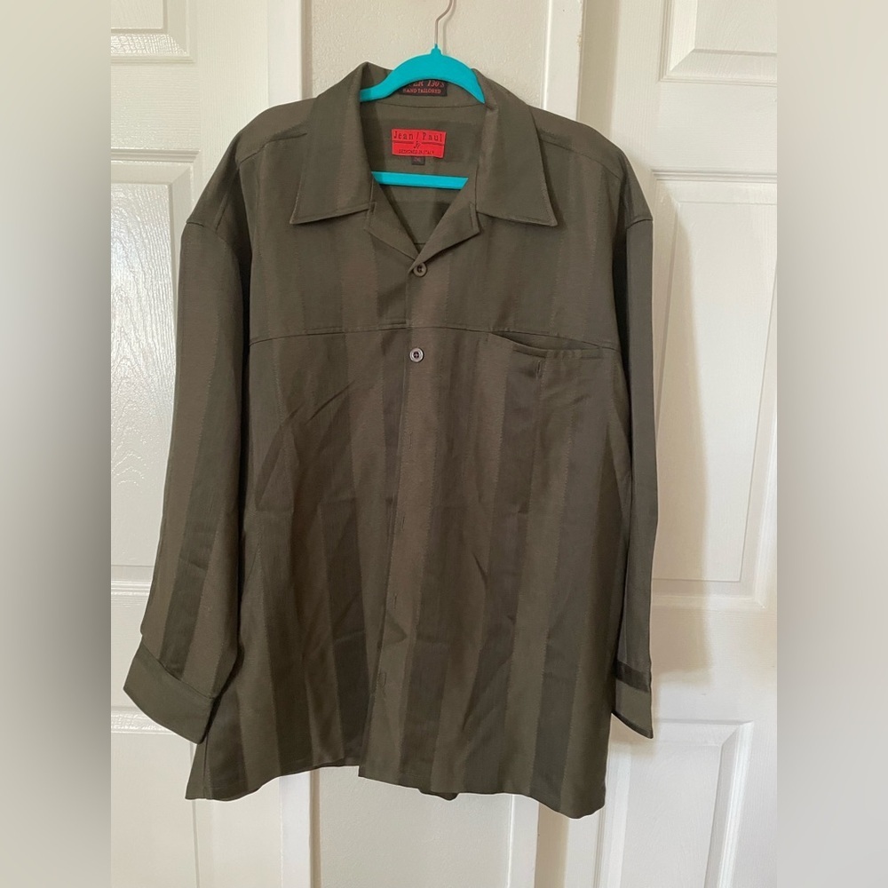 JEAN PAUL Men's Casual Button Down Shirt - Green
